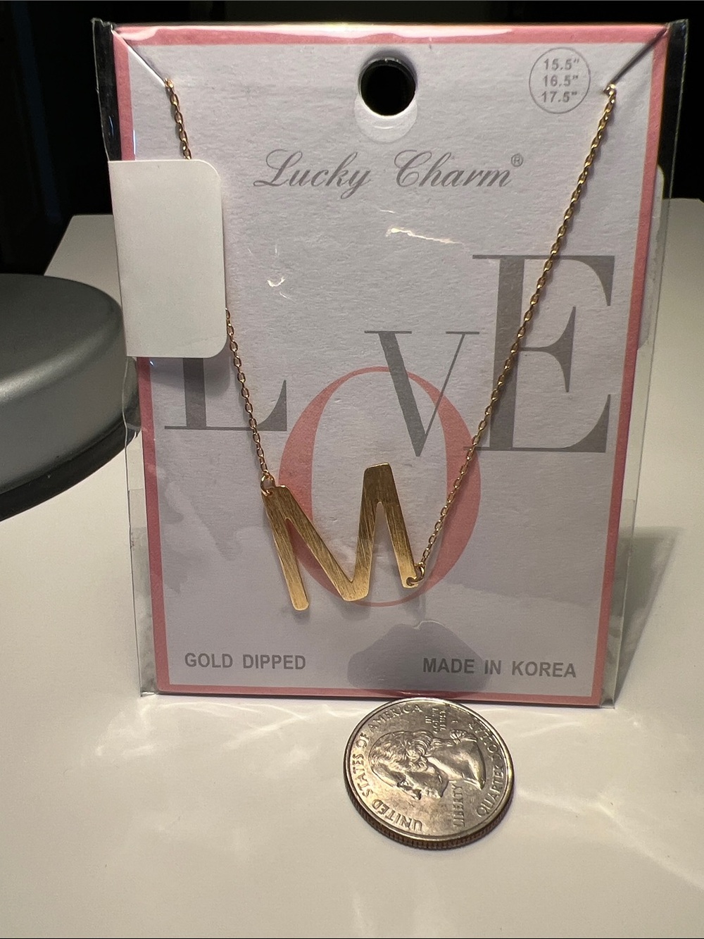 Gold-Dipped 'M' Initial Necklace - Gold